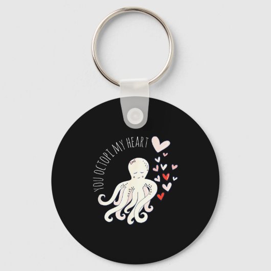 Cute Octopus, You Octo My Heart, Valentine  Schlüsselanhänger (Vorderseite)