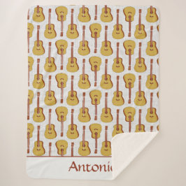 Cute Off-White Guitar Music Lover Art Sherpadecke