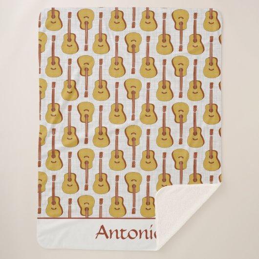 Cute Off-White Guitar Music Lover Art Sherpadecke (Vorderseite)