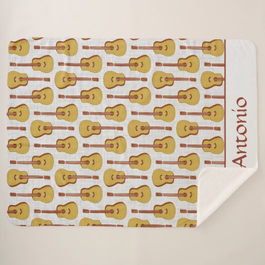 Cute Off-White Guitar Music Lover Art Sherpadecke (Vorderseite (Horizontal))