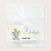 Cute Oh Baby Gender Neutral Elephant Thank You (Außenseite Aufgefaltet)