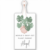 Cute Okay Plant Parent Personalized Aufkleber (Vorderseite)