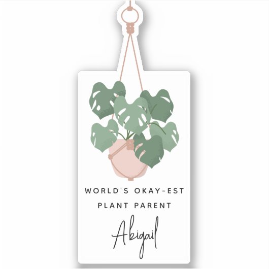 Cute Okay Plant Parent Personalized Aufkleber (Vorderseite)