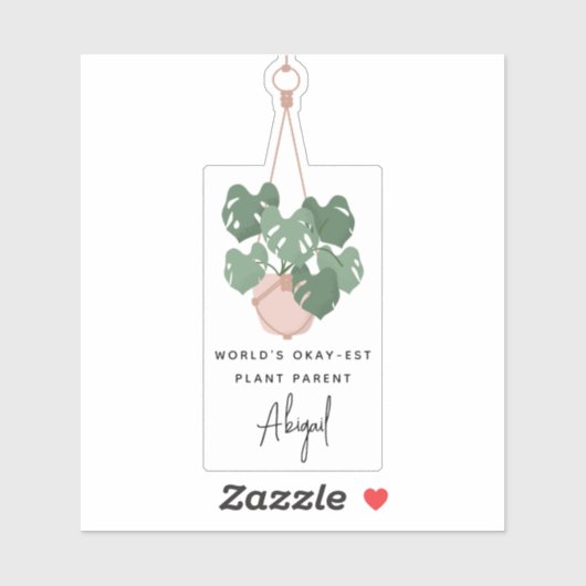 Cute Okay Plant Parent Personalized Aufkleber (Blatt)