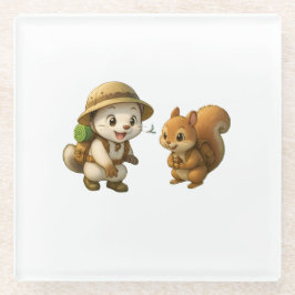 Cute Okojo and Squirrel – Okojo and Friends Glasuntersetzer