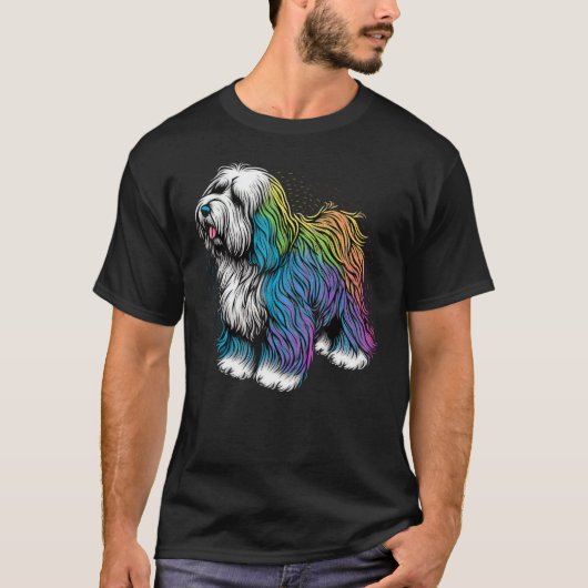Cute Old English Sheepdog Dog on Bobtail  1 T-Shirt (Vorderseite)