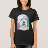 Cute Old English Sheepdog Dog on Bobtail 2 T-Shirt (Vorderseite)