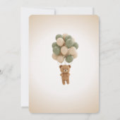 Cute Olive Green Boy Baby Shower Invitation Einladung (Rückseite)