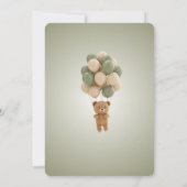 Cute Olive Green Boy Baby Shower Invitation Einladung (Rückseite)