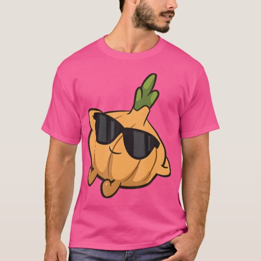Cute Onion Fruit Relaxing Lazy Onion T-Shirt (Vorderseite)