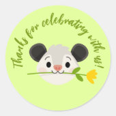 Cute Opossum Face with Flower Runder Aufkleber (Vorderseite)