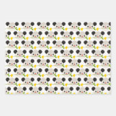 Cute Opossum Faces, Green Leaves & Circles Pattern Geschenkpapier Set (Vorderseite 3)