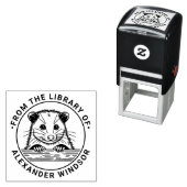 Cute Opossum Head #3 Library Book Name Permastempel (Beispiel)