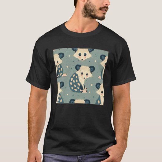 Cute Opossum Illustration Unique Tiny Women Men Ki T-Shirt (Vorderseite)