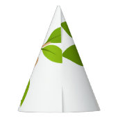 Cute Opossum on Branch with Green Leaves Partyhütchen (Rückseite)