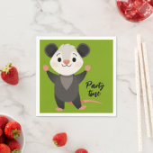 Cute Opossum “Party Time” Serviette (Beispiel)