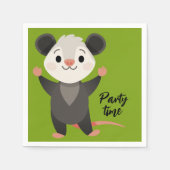 Cute Opossum “Party Time” Serviette (Vorderseite)