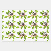 Cute Opossum with Green Leaves Geschenkpapier Set (Vorderseite)