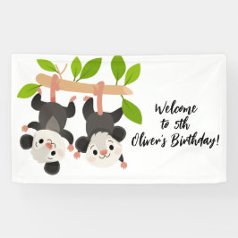 Cute Opossums Personalized Welcome to Birthday  Banner