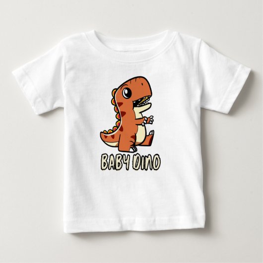 Cute Orange Baby Dino Toddler T-shirt (Vorderseite)
