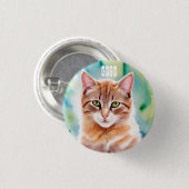 Cute Orange Cat Button (Vorne & Hinten)