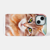 Cute Orange Cat iPhone 15 Hülle (Rückseite (Horizontal))