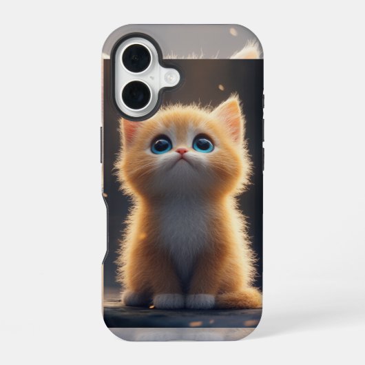 Cute Orange Cat iPhone 16 Hülle (Rückseite)