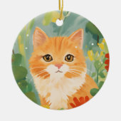 Cute Orange Cat Keramik Ornament (Vorne)
