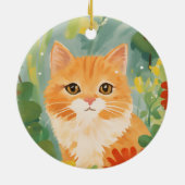 Cute Orange Cat Keramik Ornament (Hinten)