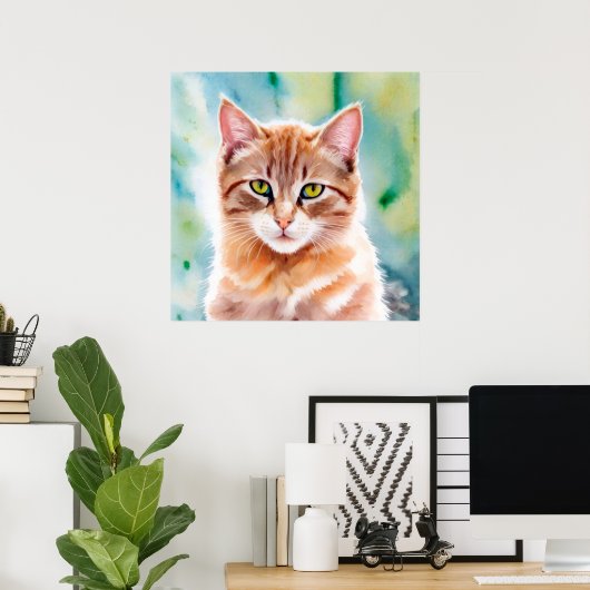 Cute Orange Cat Poster (Heimbüro)
