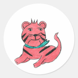 Cute Orange Cat Runder Aufkleber