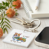 Cute Orange corgi for a positive mood Schlüsselanhänger (Vorderseite rechts)