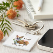 Cute Orange corgi for a positive mood Schlüsselanhänger (Vorderseite rechts)