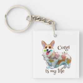 Cute Orange corgi for  a positive mood  Schlüsselanhänger