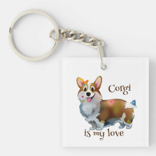 Cute Orange corgi for  a positive mood  Schlüsselanhänger