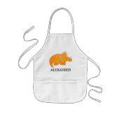 Cute Orange Dinosaur Personalized Kinderschürze (Vorne)