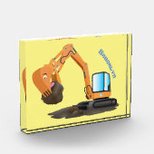 Cute orange excavator digger cartoon fotoblock (Links)