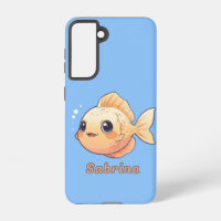 Cute Orange Fish Drawing in Cartoon Style