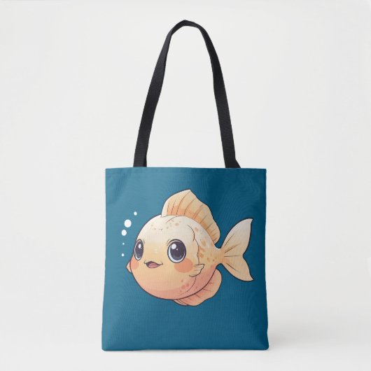 Cute Orange Fish Drawing in Cartoon Style Tasche (Vorderseite)