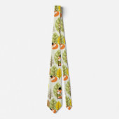 Cute Orange Fox Autumn Trees Forest Hipster Krawatte (Vorderseite)