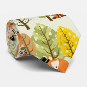 Cute Orange Fox Autumn Trees Forest Hipster Krawatte (Gerollt)