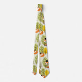Cute Orange Fox Autumn Trees Forest Hipster Krawatte (Rückseite)