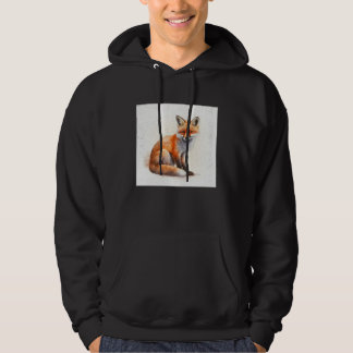 Cute Orange Fox Illustration Watercolor Women Men  Hoodie