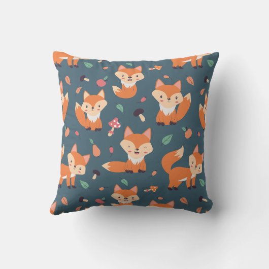 Cute Orange Fox Kissen (Rückseite)