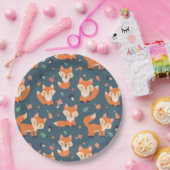 Cute Orange Fox Pappteller (Party)