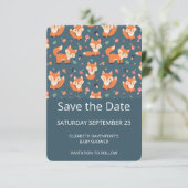 Cute Orange Fox Save The Date (Stehend Vorderseite)