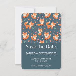 Cute Orange Fox Save The Date