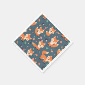Cute Orange Fox Serviette (Ecke)