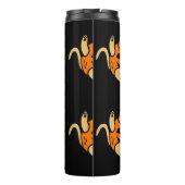 Cute Orange Halloween Cat In Pumpkin Costume Thermosbecher (Rückseite)