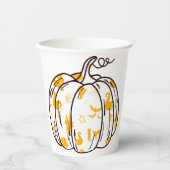 Cute Orange Halloween Icons in Pumpkin Pappbecher (Vorderseite)